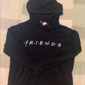 Embroidered Friends black hoodie